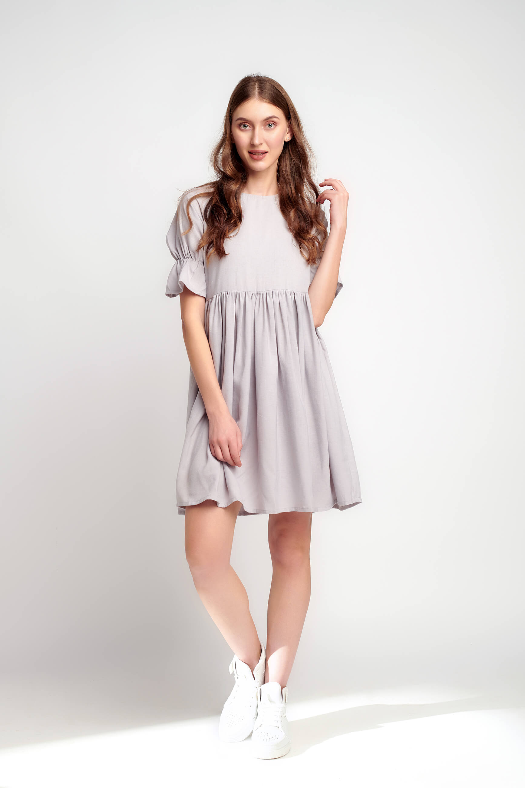 Misty Dream Short Linen Dress