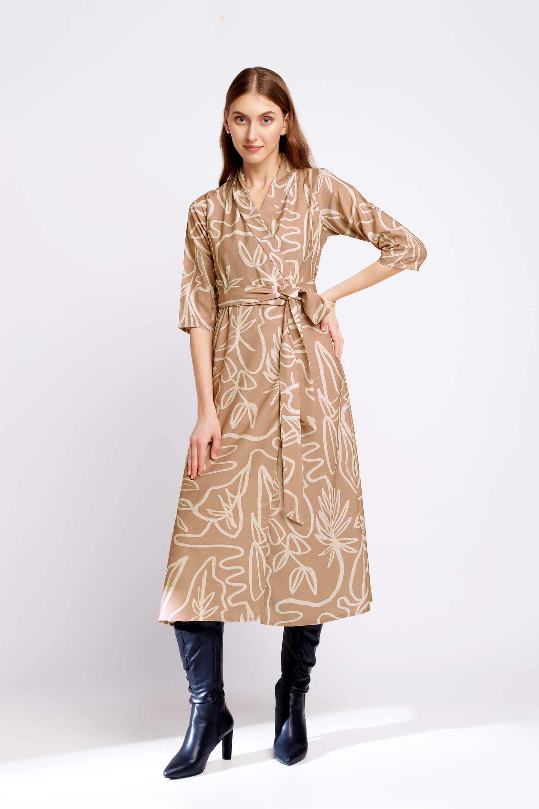 Dune Dream Wrap Style Flare Dress 
