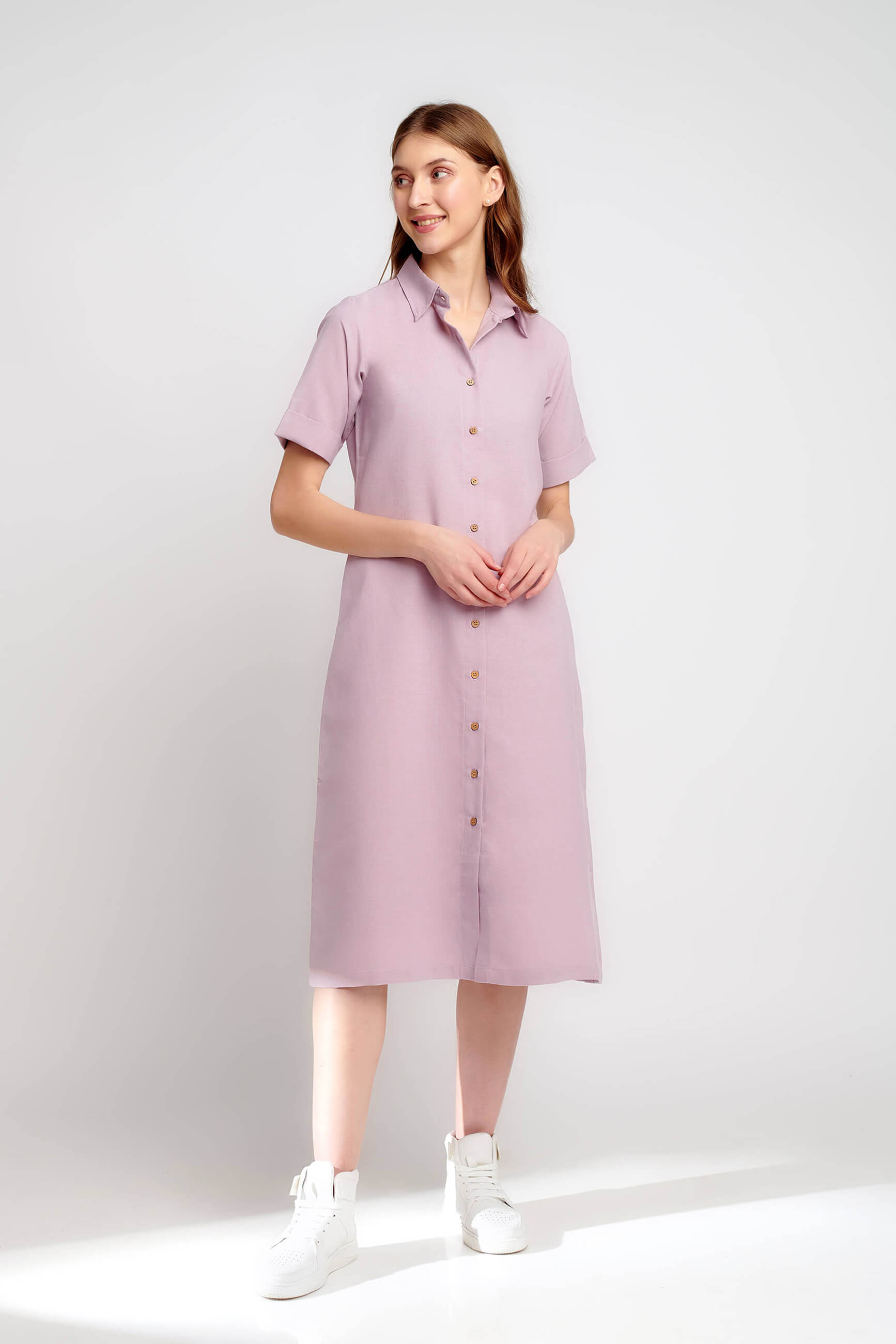 Periwinkle Button Up Shirt Dress