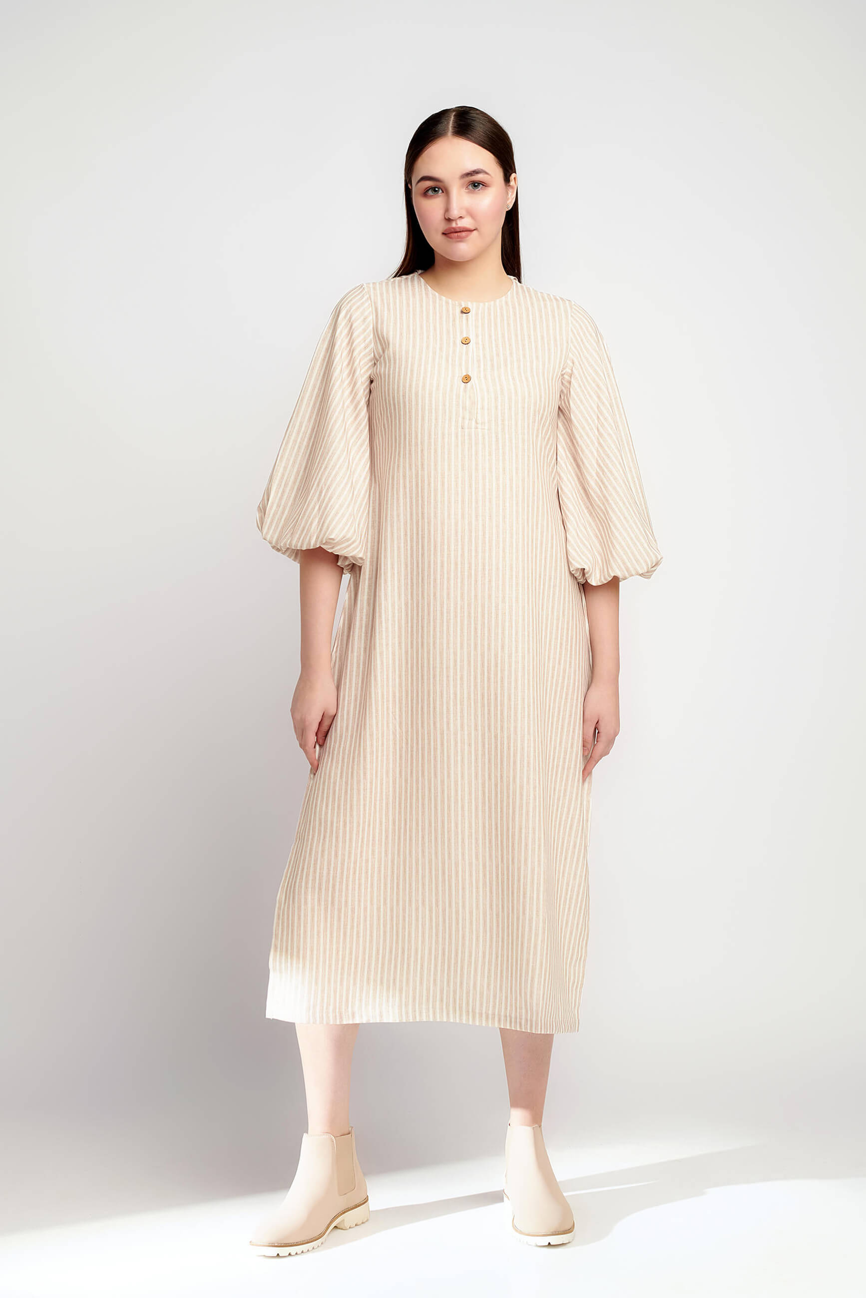Serenity Striped Midi Dress