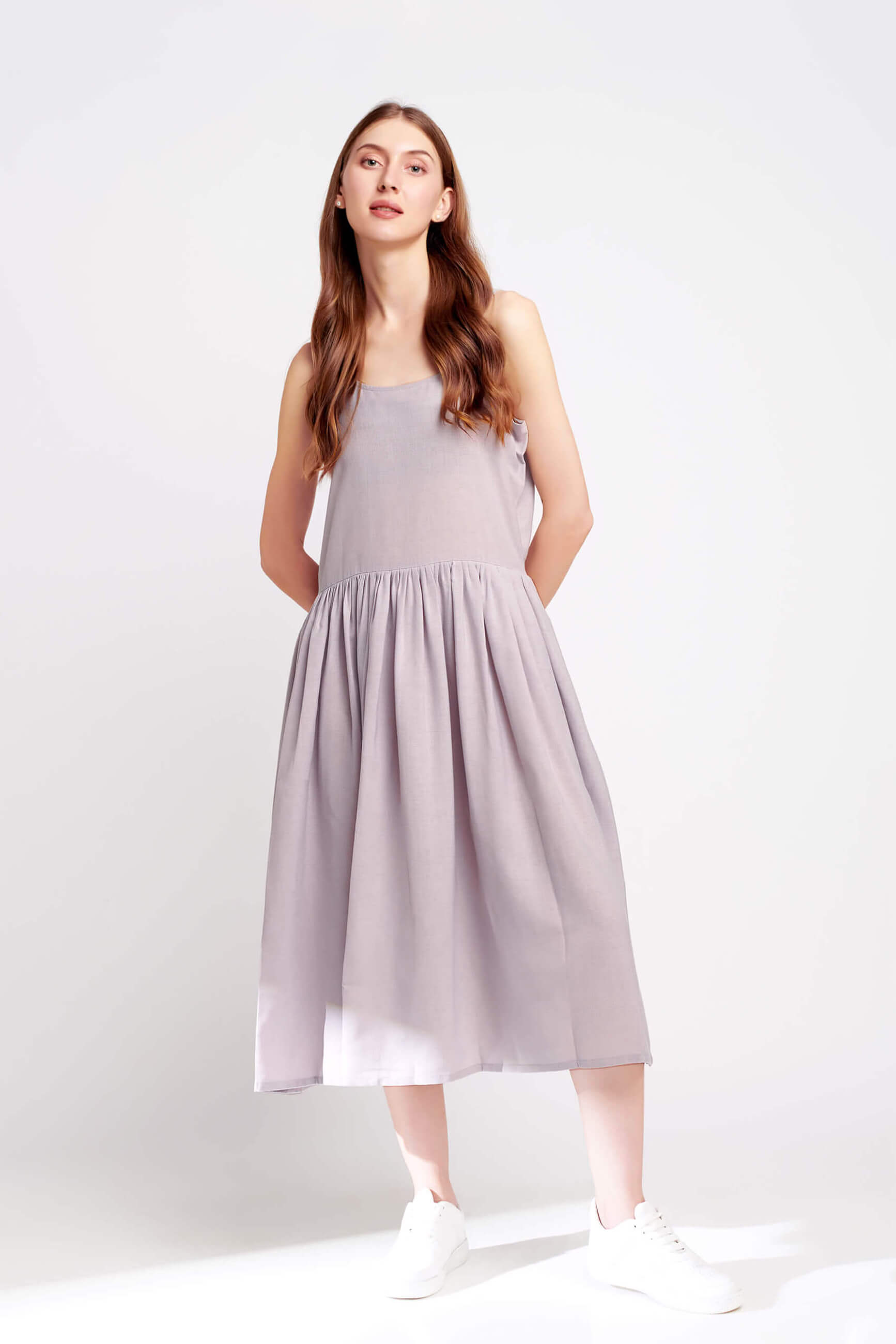  Grey Linen Sling Dress