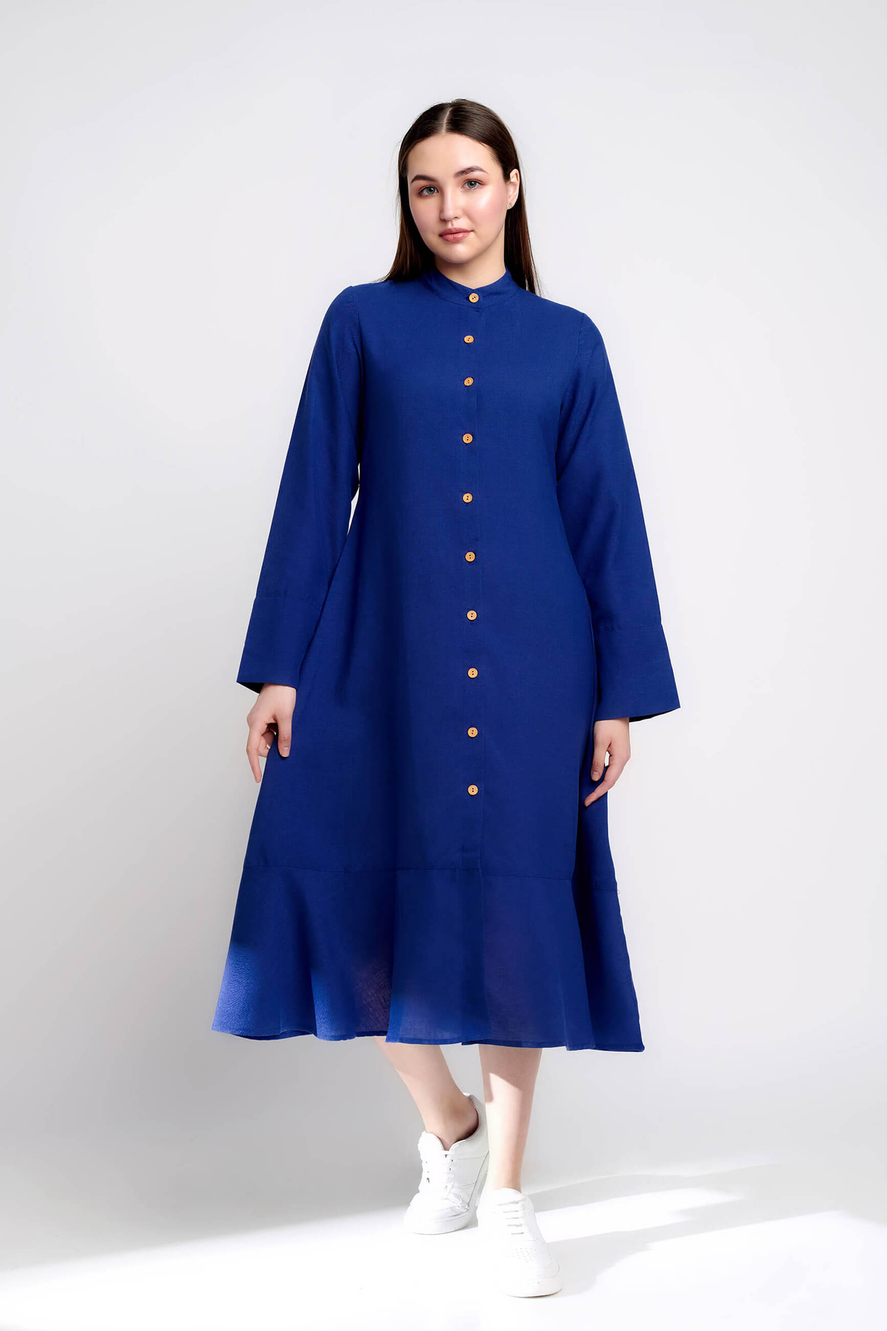 Sapphire Dream linen midi dress
