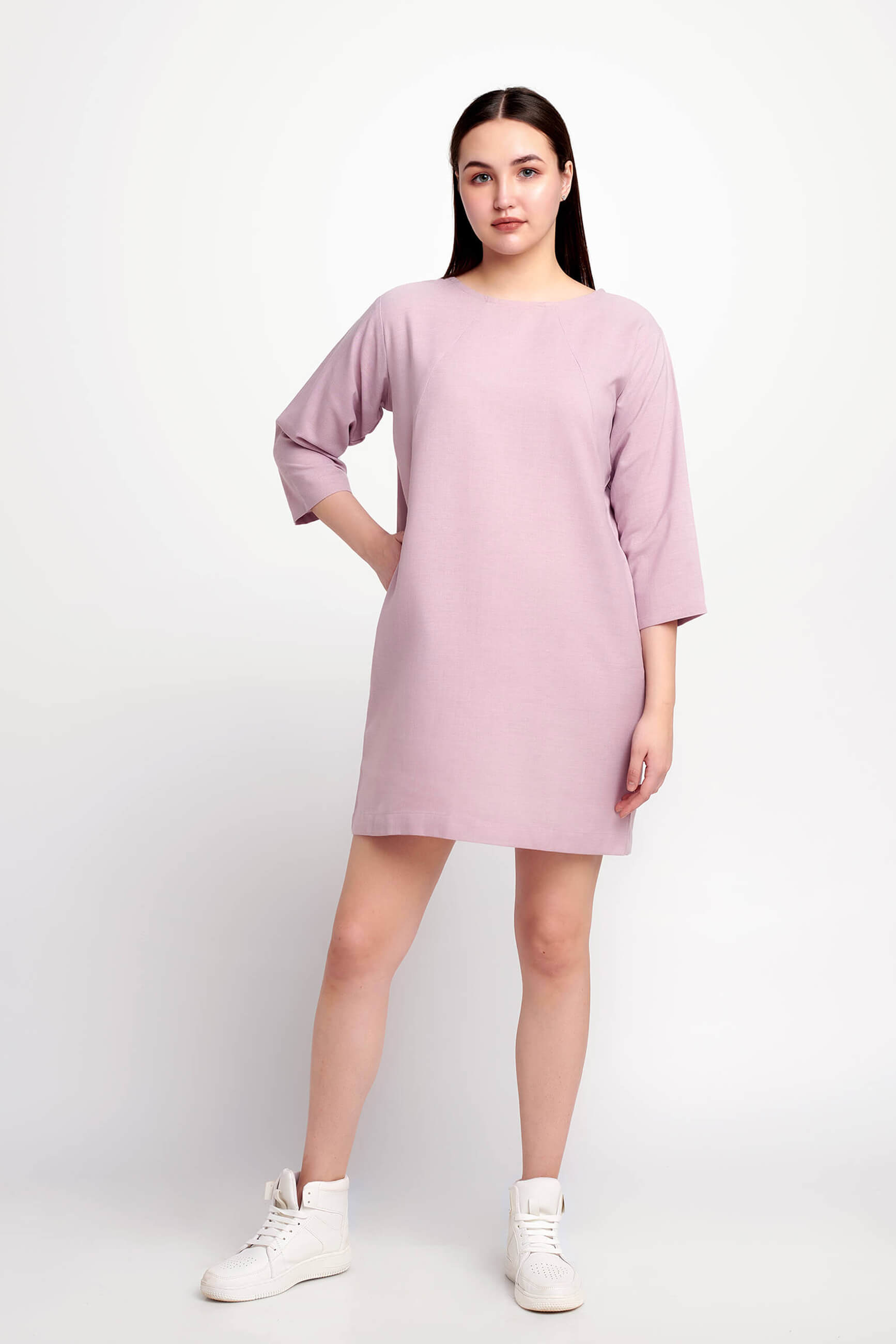Neutral Elegant Linen Dress