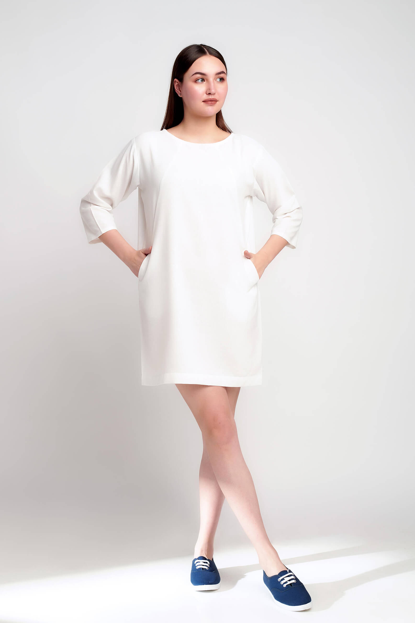 Snow Drop Whisper White Linen Short Dress