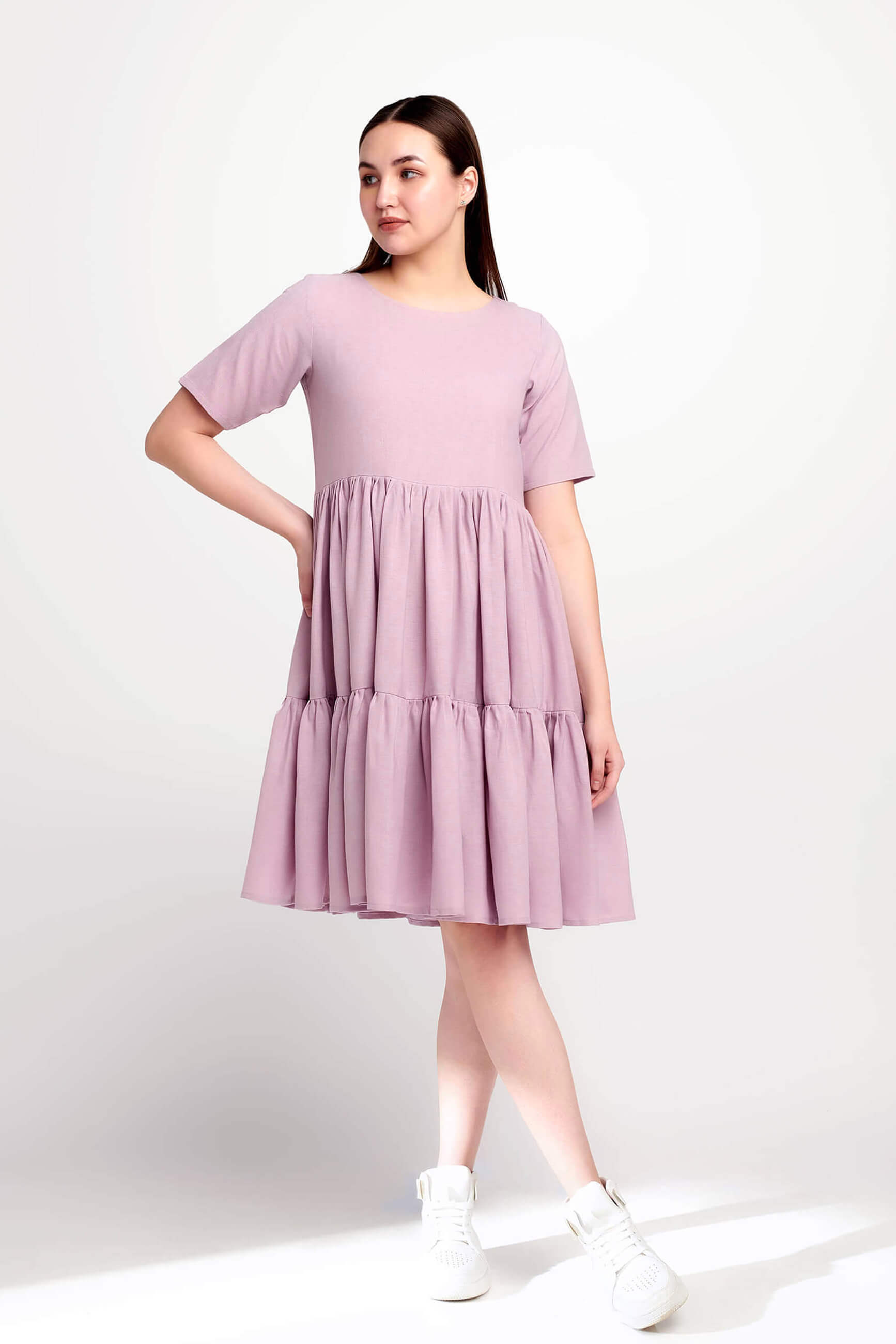 Tranquil Twilight Short Linen Dress